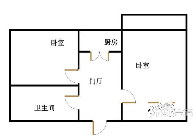 文化小区2室1厅1卫50㎡户型图