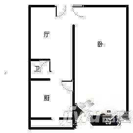 文化小区2室1厅1卫50㎡户型图