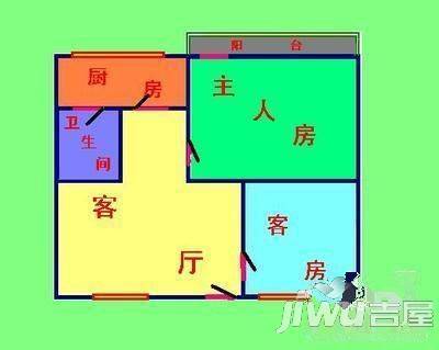江南春公寓2室1厅1卫户型图