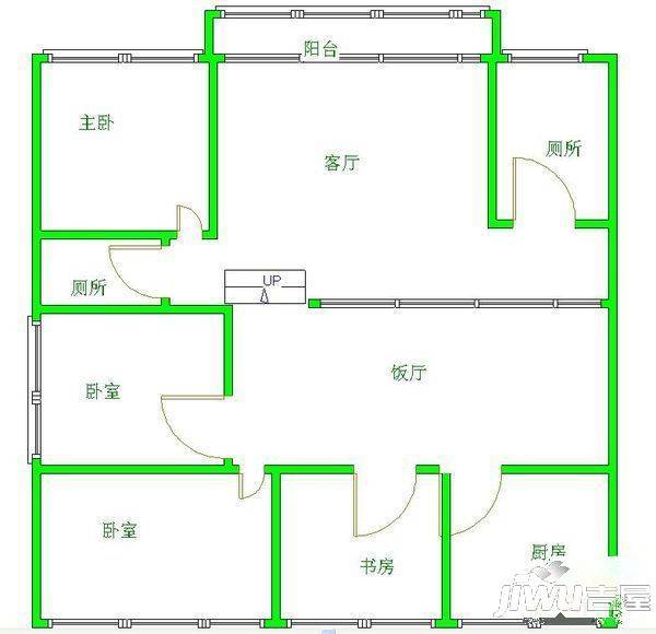 大众新城3室1厅2卫户型图