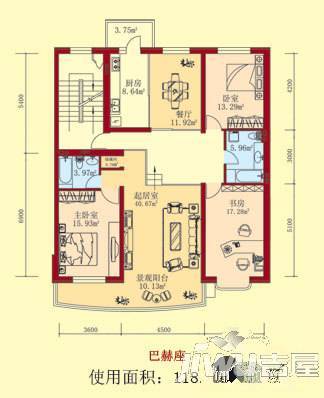 世财滨江音乐花园2室2厅1卫75.5㎡户型图