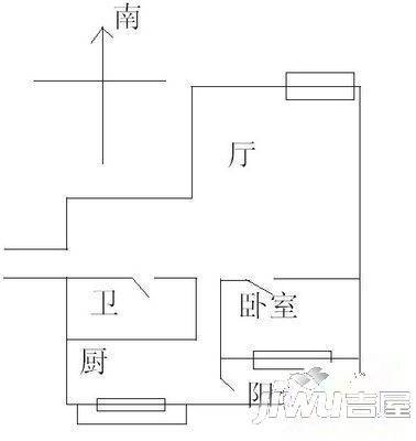 宏信广场1室1厅1卫户型图