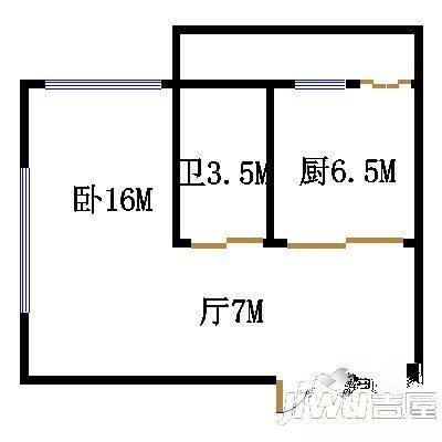 珠江嘉园2室1厅1卫62㎡户型图