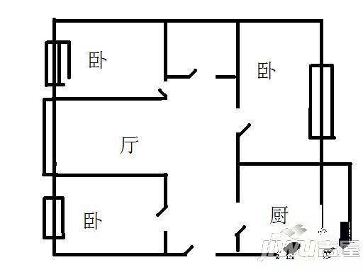 珠江嘉园2室1厅1卫62㎡户型图