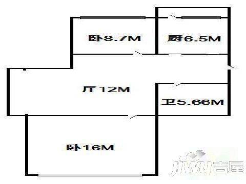 珠江嘉园2室1厅1卫62㎡户型图