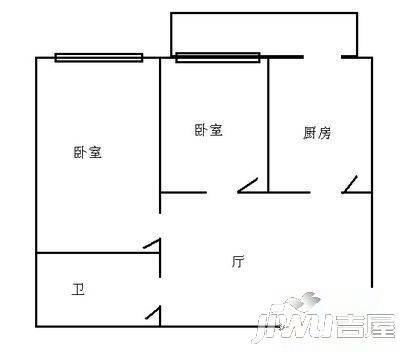 珠江嘉园2室1厅1卫62㎡户型图