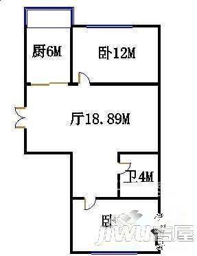 昆仑小区2室1厅1卫户型图