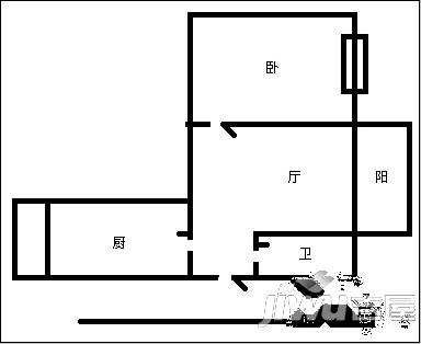 昆仑小区2室1厅1卫户型图