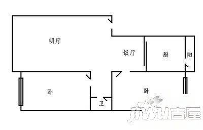 旭锦苑2室1厅1卫102㎡户型图