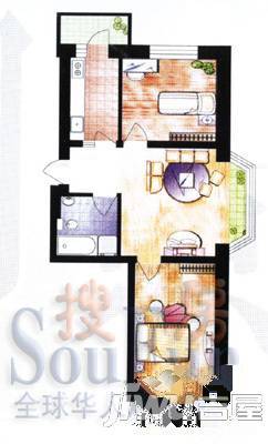 南京花园3室1厅2卫90㎡户型图