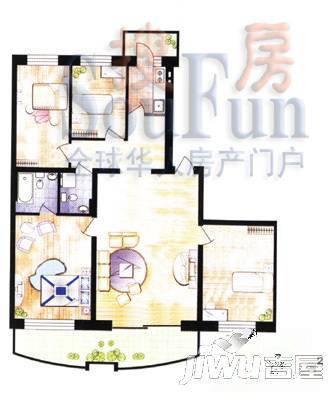 南京花园3室1厅2卫90㎡户型图