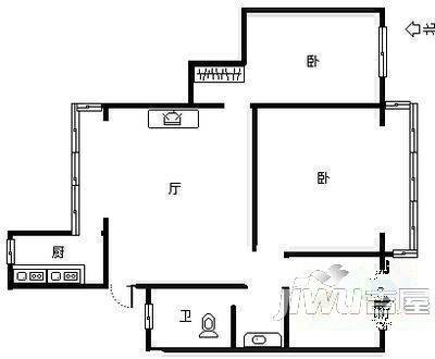 北环俊景2室2厅1卫户型图