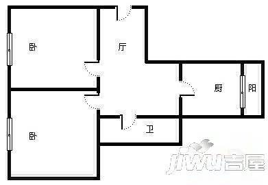 大方里2室1厅1卫户型图