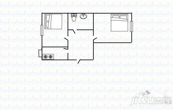 大方里2室1厅1卫户型图