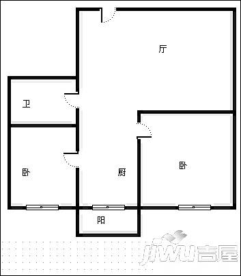 大方里2室1厅1卫户型图