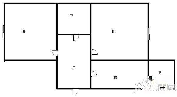 大方里2室1厅1卫户型图