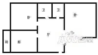 农垦小区2室1厅1卫户型图