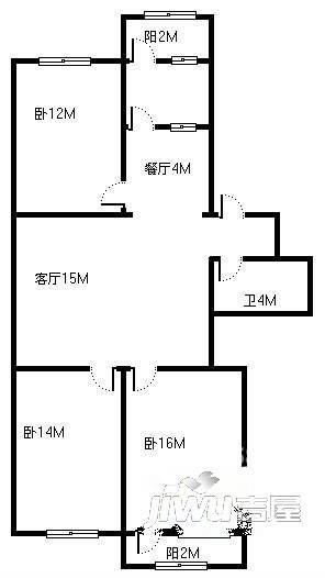 农垦小区2室1厅1卫户型图