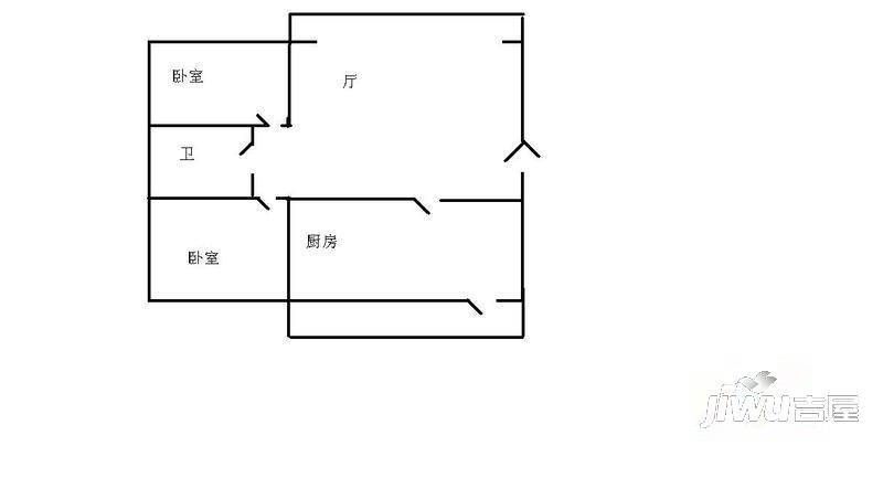 先锋二区2室1厅1卫120㎡户型图