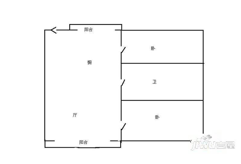 先锋二区2室1厅1卫120㎡户型图