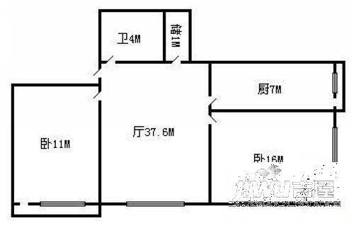 清滨小区2室1厅1卫户型图