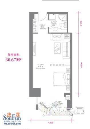 绿圆小区1室1厅1卫户型图