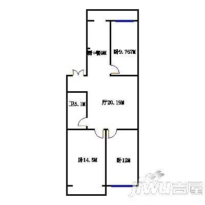 华山小区1室1厅1卫户型图