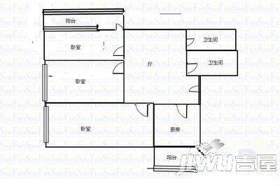 华山小区1室1厅1卫户型图