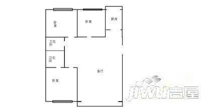 新新家园2室1厅1卫户型图