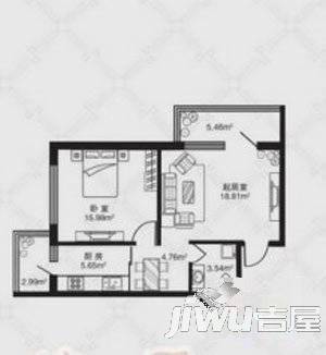 东升江畔1室1厅1卫户型图