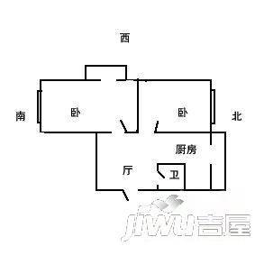 锅炉二新区2室1厅1卫56㎡户型图