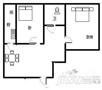 文君花园2室1厅1卫户型图