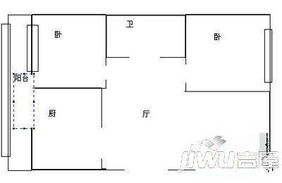 文君花园2室1厅1卫户型图