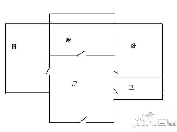 文君花园2室1厅1卫户型图