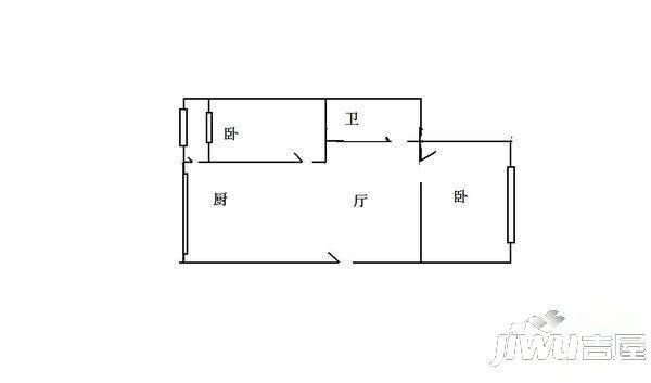 文君花园2室1厅1卫户型图