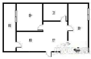 三辅小区1室1厅1卫36㎡户型图