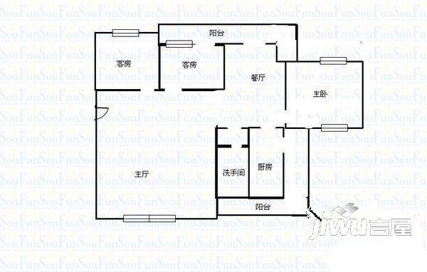 八一新邨3室1厅1卫户型图