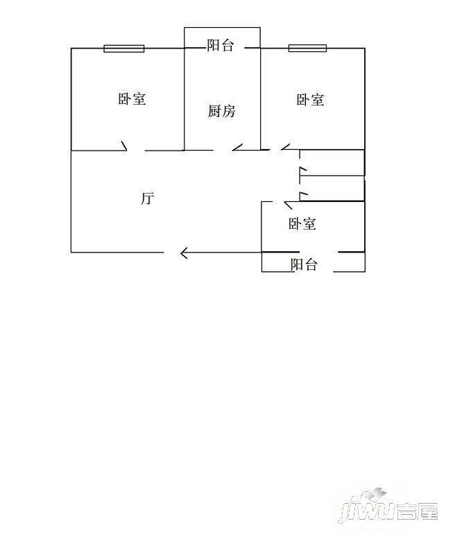 八一新邨3室1厅1卫户型图