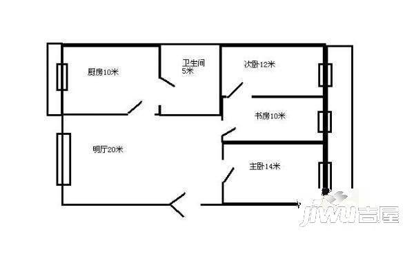 八一新邨3室1厅1卫户型图