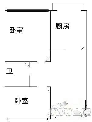 白毛小区二期2室1厅1卫户型图