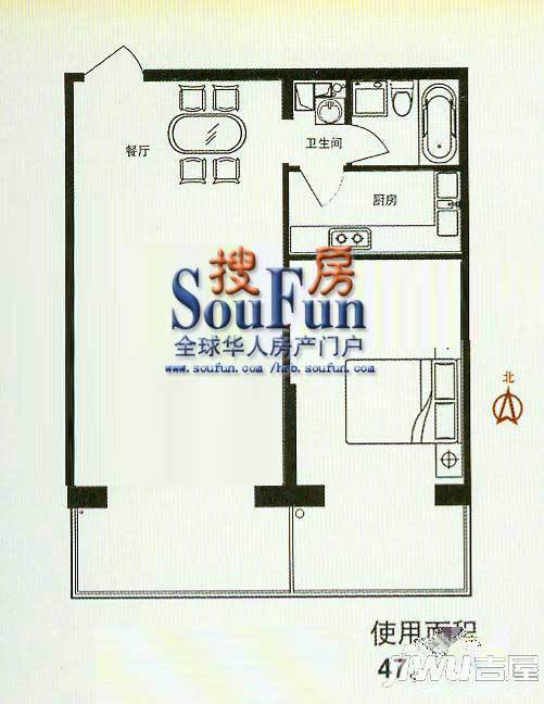 东滨广场2室2厅2卫户型图