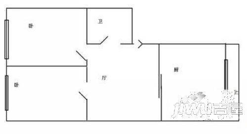 桥北小区2室1厅1卫户型图