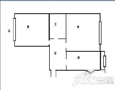 复华小区3室1厅1卫96㎡户型图
