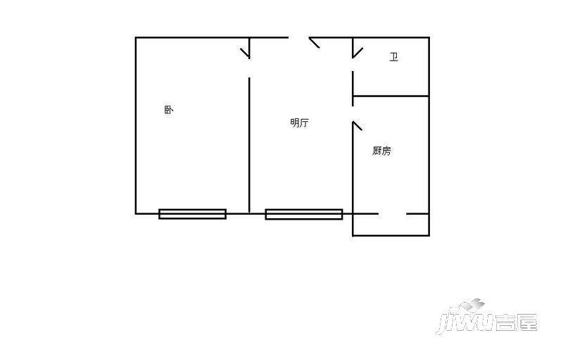 钢铁小区2室2厅1卫户型图