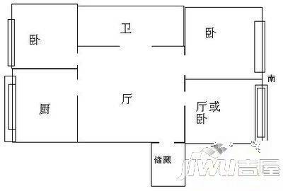 文林小区2室1厅1卫户型图