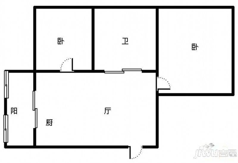 文林小区2室1厅1卫户型图