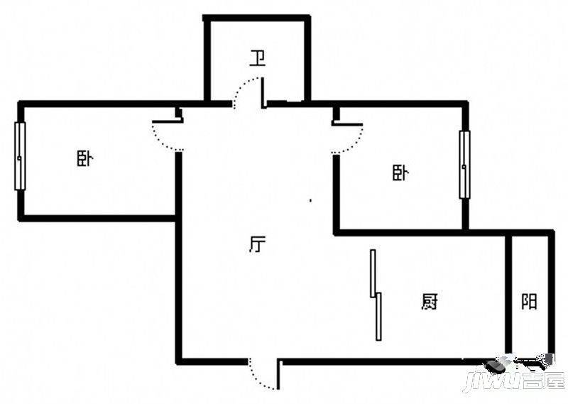 风华社区2室1厅1卫户型图