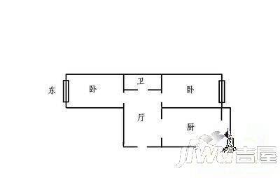 苗圃小区2室1厅1卫户型图