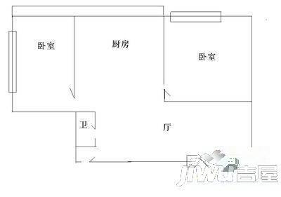 河松小区2室1厅1卫户型图