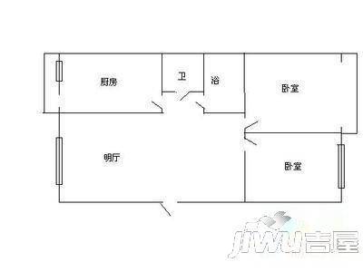 河松小区2室1厅1卫户型图